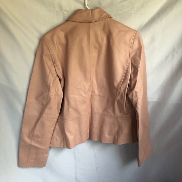 Pink leather jacket by: Black Rivet size M - Picture 2 of 6